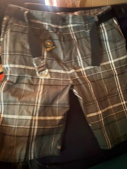 Men’s Street Rules Brand,relaxed knee length shorts. Dark grey with black & white stripes down & across.