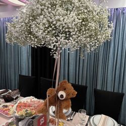Teddy Bear Flower Centerpieces Baby Breaths