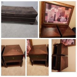 Ottoman, End Tables And Picture Frame 4Pcs 