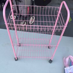 pink metal cart