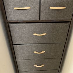 Brown Wood/fabric Dresser Storage 