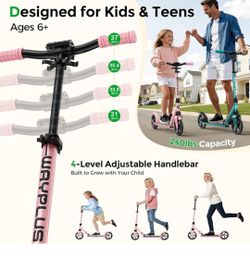 WAYPLUS Kick Scooter for Ages 6+,Kid,Teens & Adults.8 Big Wheels,240lb

Brand New