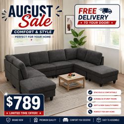 8 piece living room modular sectional sofa