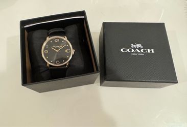 Authentic Coach black leather watch