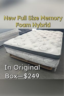 New Full Size Memory Foam Hybrid Mattress
