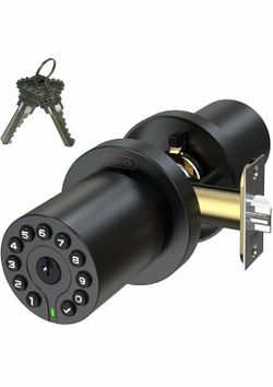 Smart door lock knob with keypad
