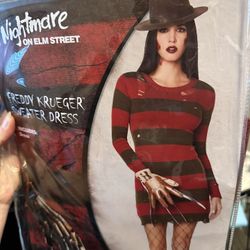 Women’s Freddy Krueger Sweater Dress Halloween Costume - Size Small - NEW IN BAG