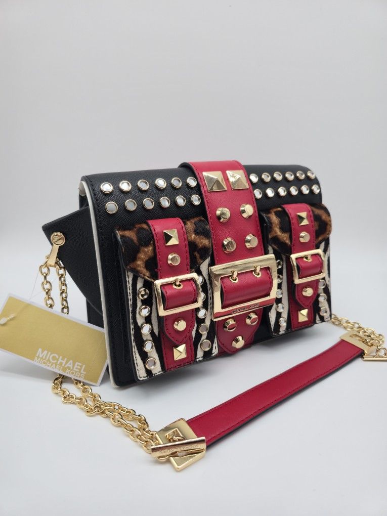 Michael Kors Hayden Studded Messenger Bag – Black Multi – Brand New – MSRP $298