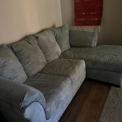 Sky Blue Reversible Sectional 