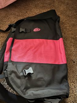 Black & Pink Colorblock Messenger Bag Buckle Closure Adjustable Shoulder Strap