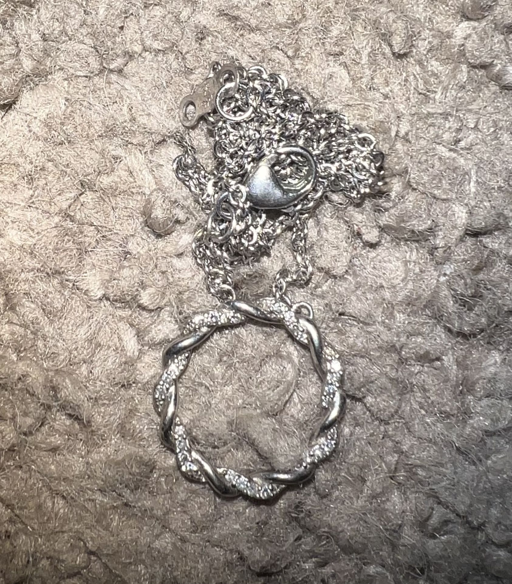 Diamond Silver Twisted Necklace