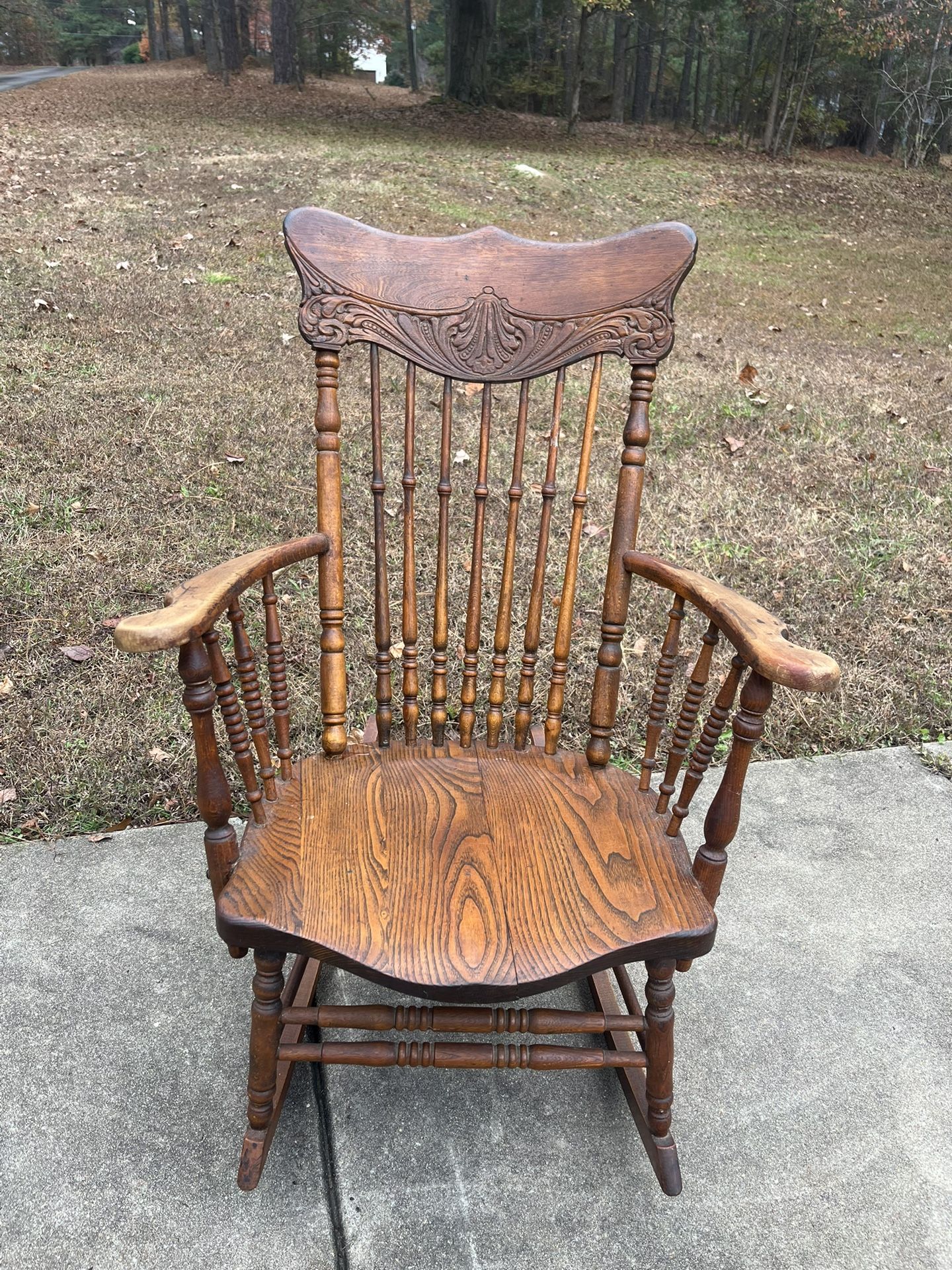Vintage Solid Wood Rocking Chair