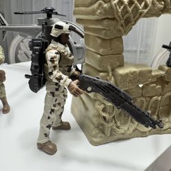 Set Soldier Army Men Action Figures with Military Toys Playset,Toy Soldiers with Helicopter
