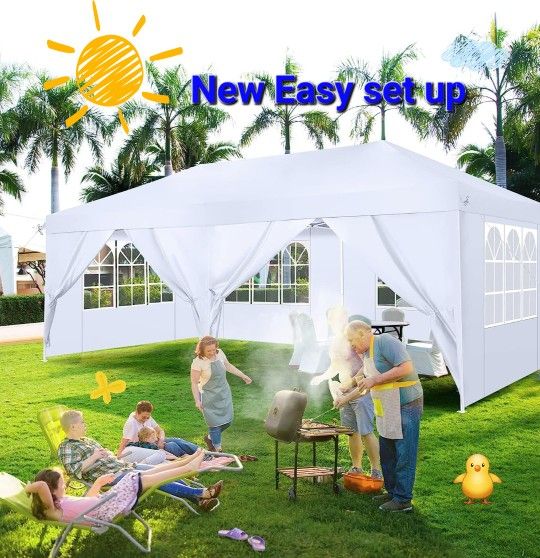 10x20' Heavy Duty Pop Up Canopy Commercial Tent Waterproof Gazebo Outdoor