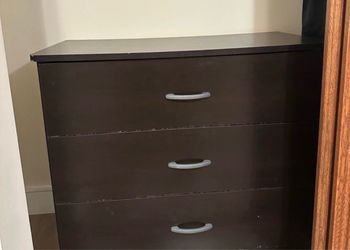 Dark Brown 3-Drawer Dresser (Quantity three)