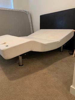 Bed, queen base remote control to lift legs or head also has massage option