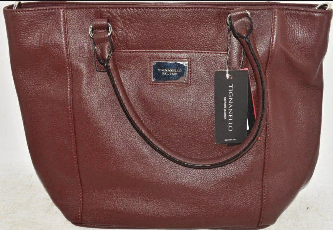 NEW Tignanello Designer Brown Crossbody Handbag/Tote Leather w/Credit Card Slots