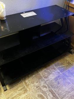 TV Stand All Black Glass
