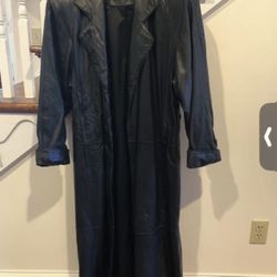 Georgetown Leather Design Vintage Collared Belt Trenchcoat Size S