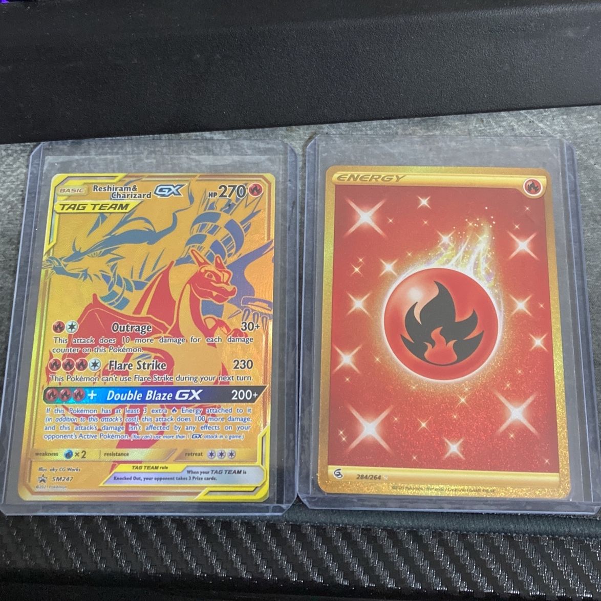 value original pikachu pokemon card Reshiram & Charizard GX - PSA 9 - Full Art Gold Promo Rare SM247 main image 0