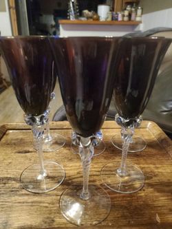 Italian purple wine glasses
