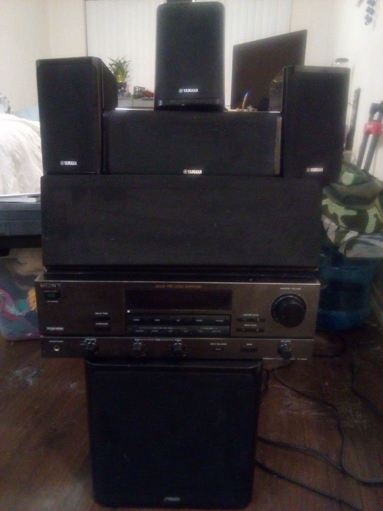 Sony Receiver,Yamaha Speakers, Subwoofer