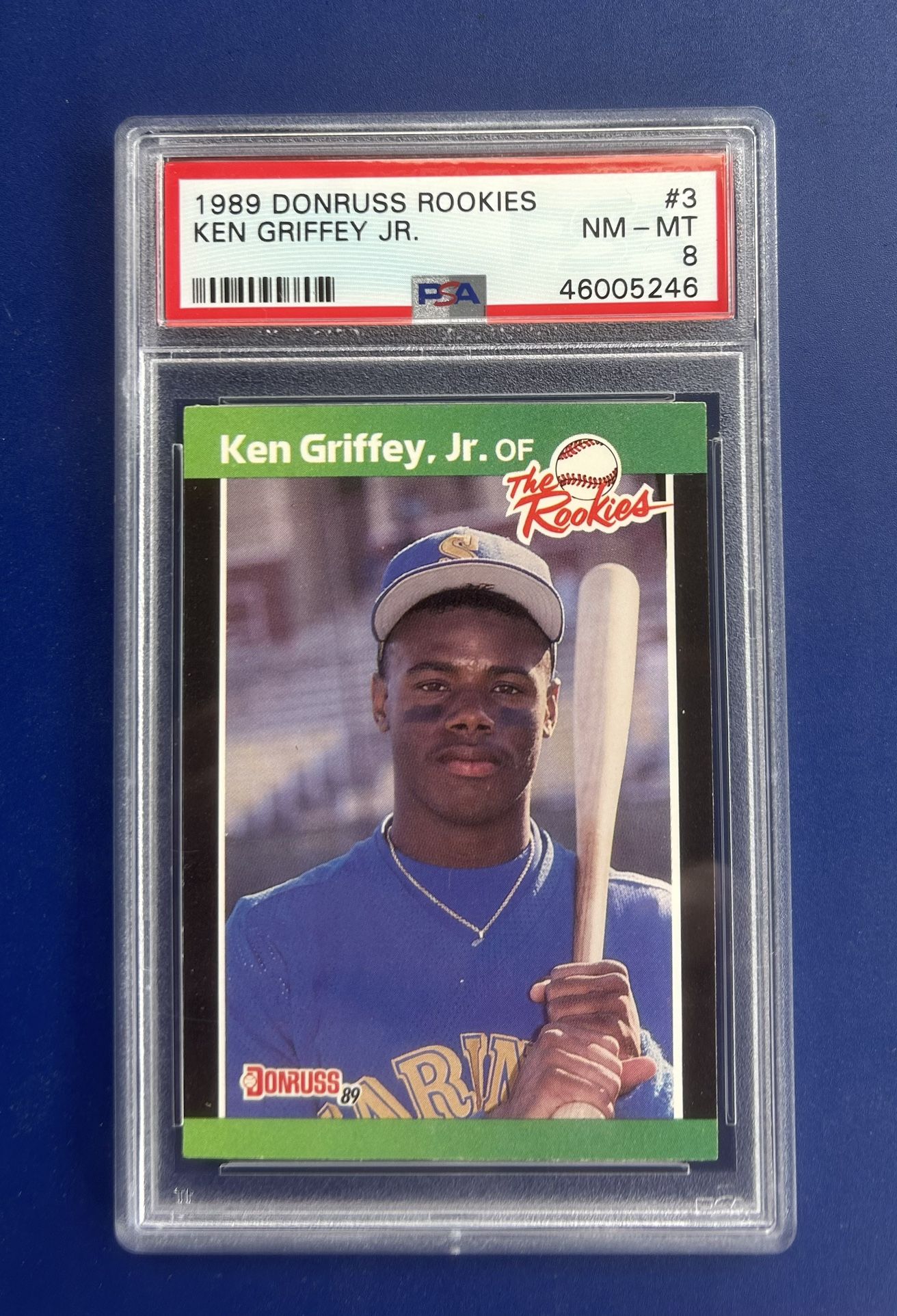 1989 Donruss Ken Griffey Jr Rookie Baseball Card Graded PSA 8