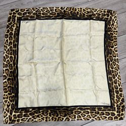 ROBERTO CAVALLI 100% SILK SCARF NECKCHIEF MADE IN ITALY LEOPARD CHEETAH NWT RARE