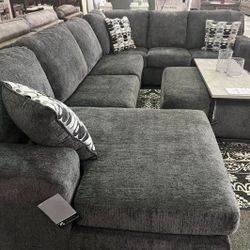 🍄 Ashley Ballinasloe Gray Sectional with chaise | Loveseat | Couch | Sofa | Sleeper| Living Room Furniture| Furniture