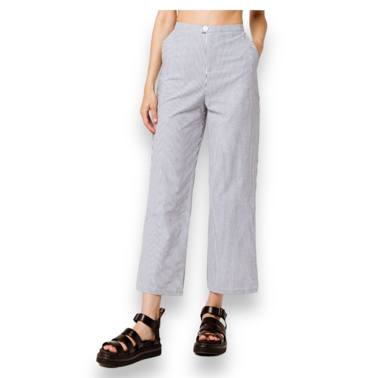 SKY AND SPARROW Skinny Stripe Womens Wide Leg Pants Size 0 Blue & White