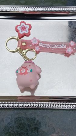 Cute Pink Spring Pompompurin Keychain