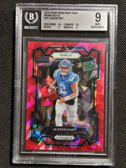 2024 PANINI PRIZM DRAFT PICKS JAXSON DART #147 RED ICE RC ROOKIE BGS 9 MINT