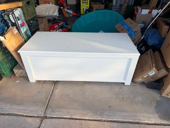 Large White Wooden Coffee Table Trunk | Rustic Storage Chest Blanket Bench