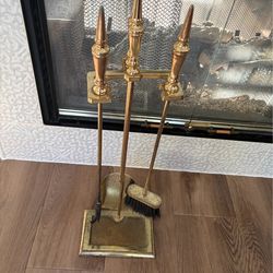 Brass fireplace tools