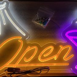 Open Neon Sign. New In Box 