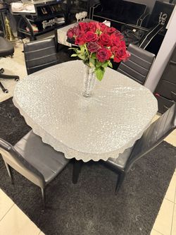 Glass Table With Chairs Seats 4