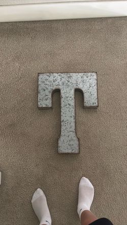Galvanized Metal Letter T Wall Decor