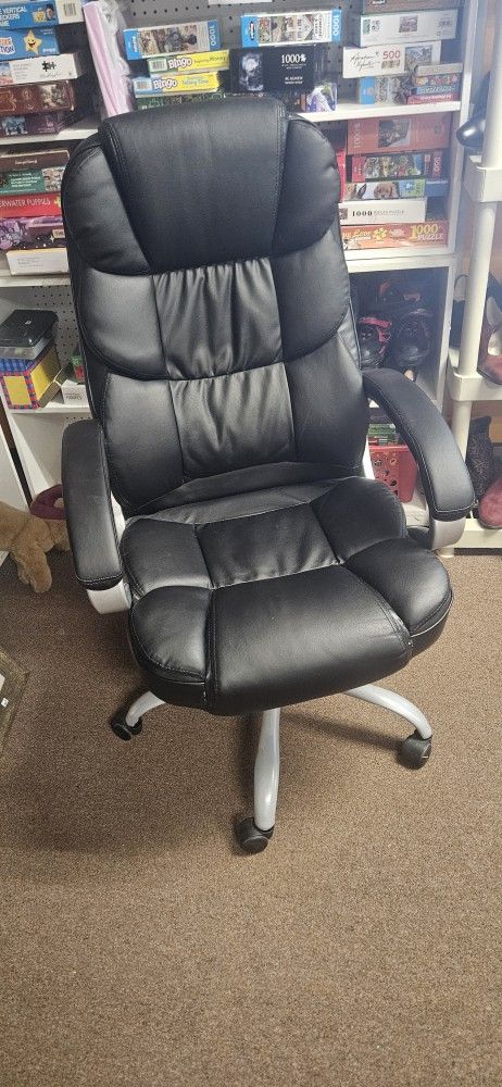 black leather office chair