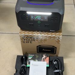 AMPACE ANDES 600 PRO PORTABLE POWER STATION FAST CHARGING-FOR CAMPING.RVS.EMERGENCY ADAPTORS FOR CAR AND HOME RECHARGE  Flash Recharge] Achieve an imp