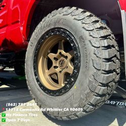 17" Wheels Matte Bronze Black Ring + Mud Tires 265/70/17 fits tacoma chevy nissan ford and more