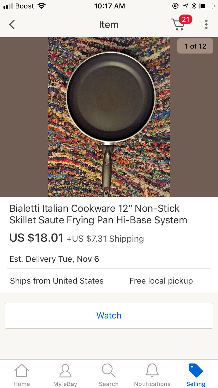 12 inch non stick frying pan Bialetti Italian Cookware non stick kitchen skillet