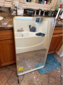Gold trim LED mirror