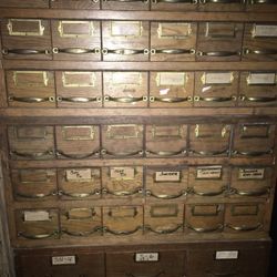 3 Oak dewy decimal card Cabinets 