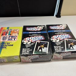 3 Factory Sealed Soccer Boxes - unopened packs