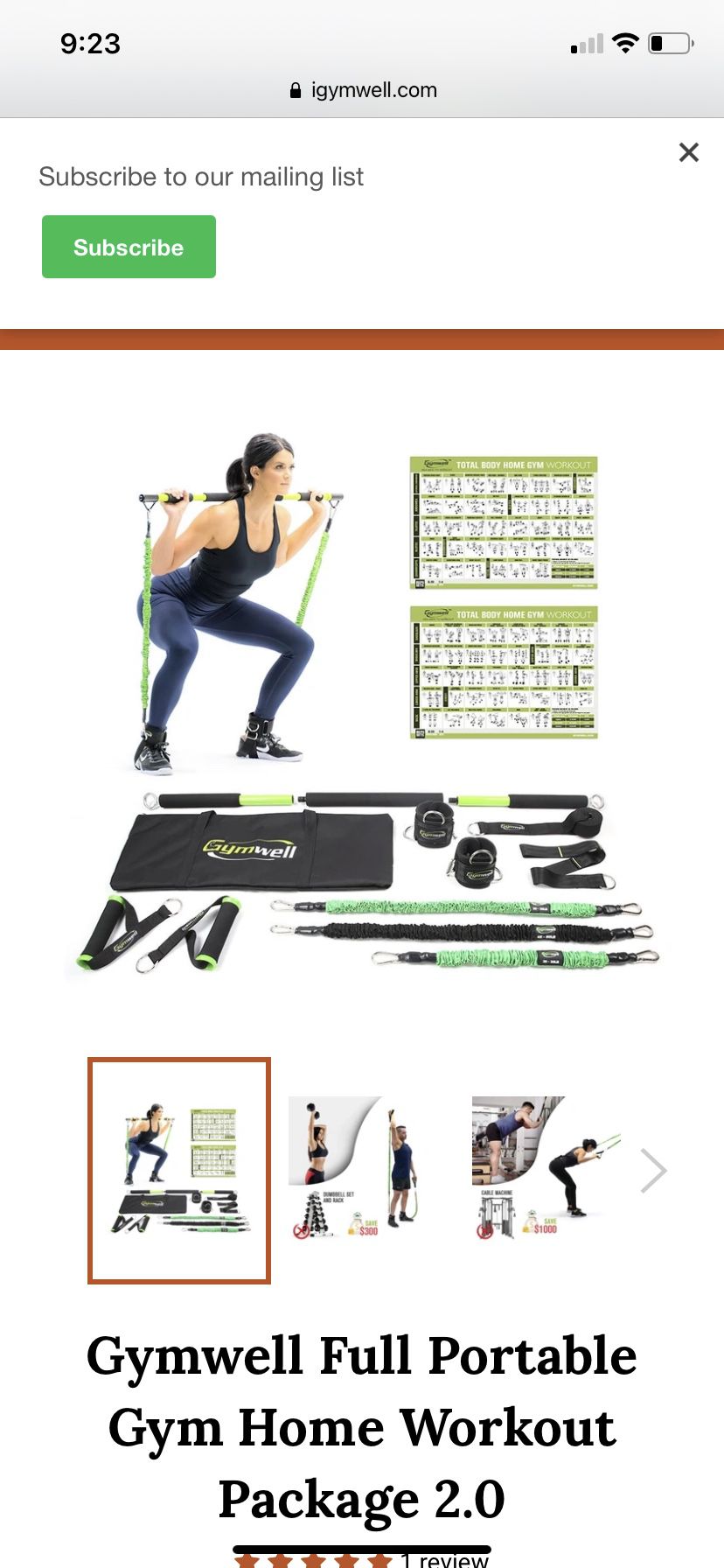 Gymwell Full Portable Gym Home Workout Package 2.0