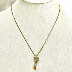 Vintage 10 Karat Gold Angel Pendant With 10/20 Gold 18” Necklace. 