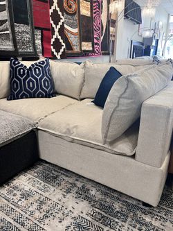 Beige Linen Cloud Sofa 