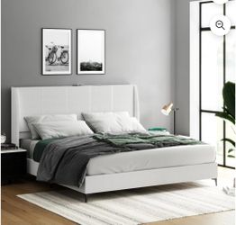 New Inbox King Platform Bed Gray Mattress Not Included 