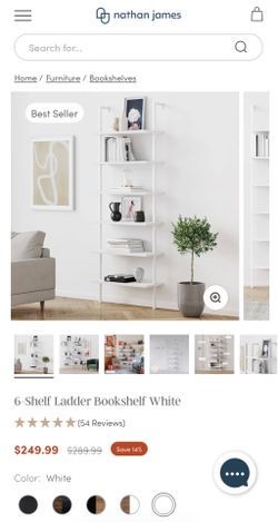6 shelf ladder shelf