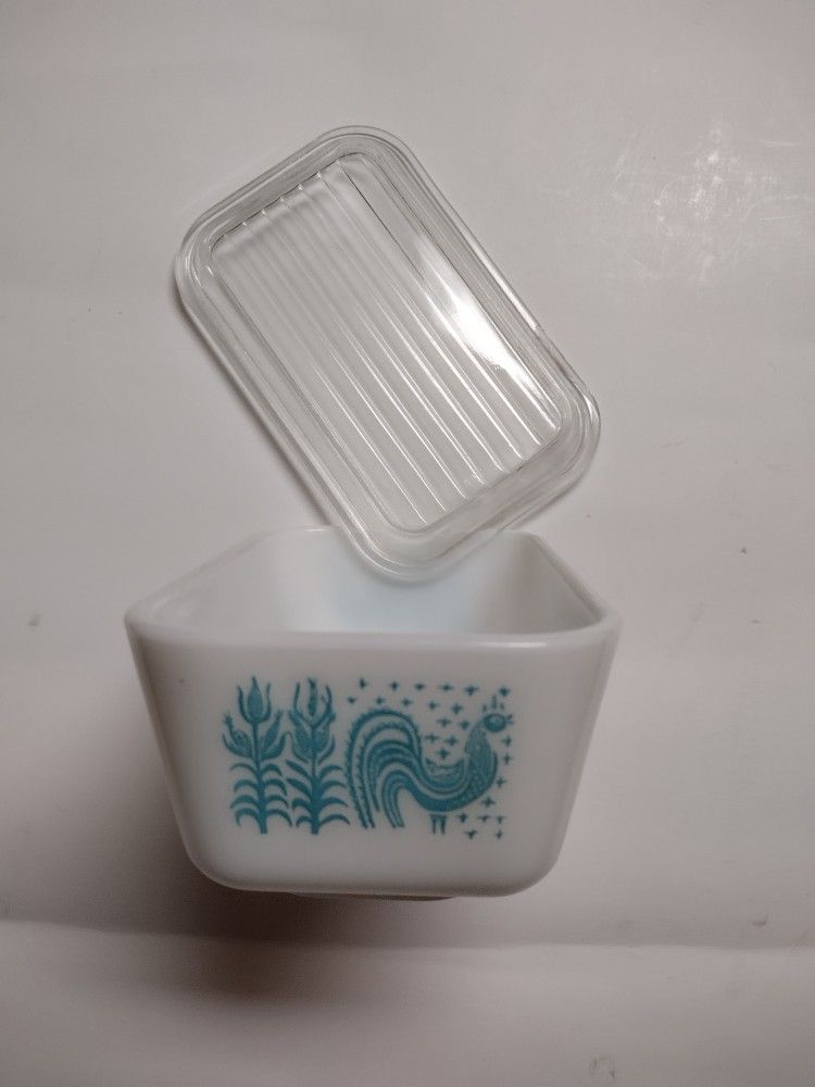 Vintage Pyrex 1950s Rooster Butter Dish /W Lid